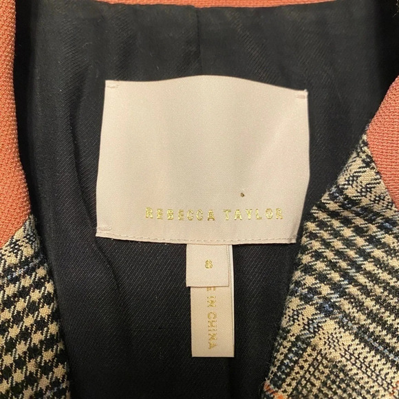 Rebecca Taylor Boucle Plaid Cotton Wool Blend Double breasted Blazer/Jac… - Picture 6 of 9